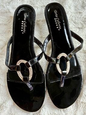 Vintage Y2K Torta Caliente Ladies Kitten Heel Sandals (10M)